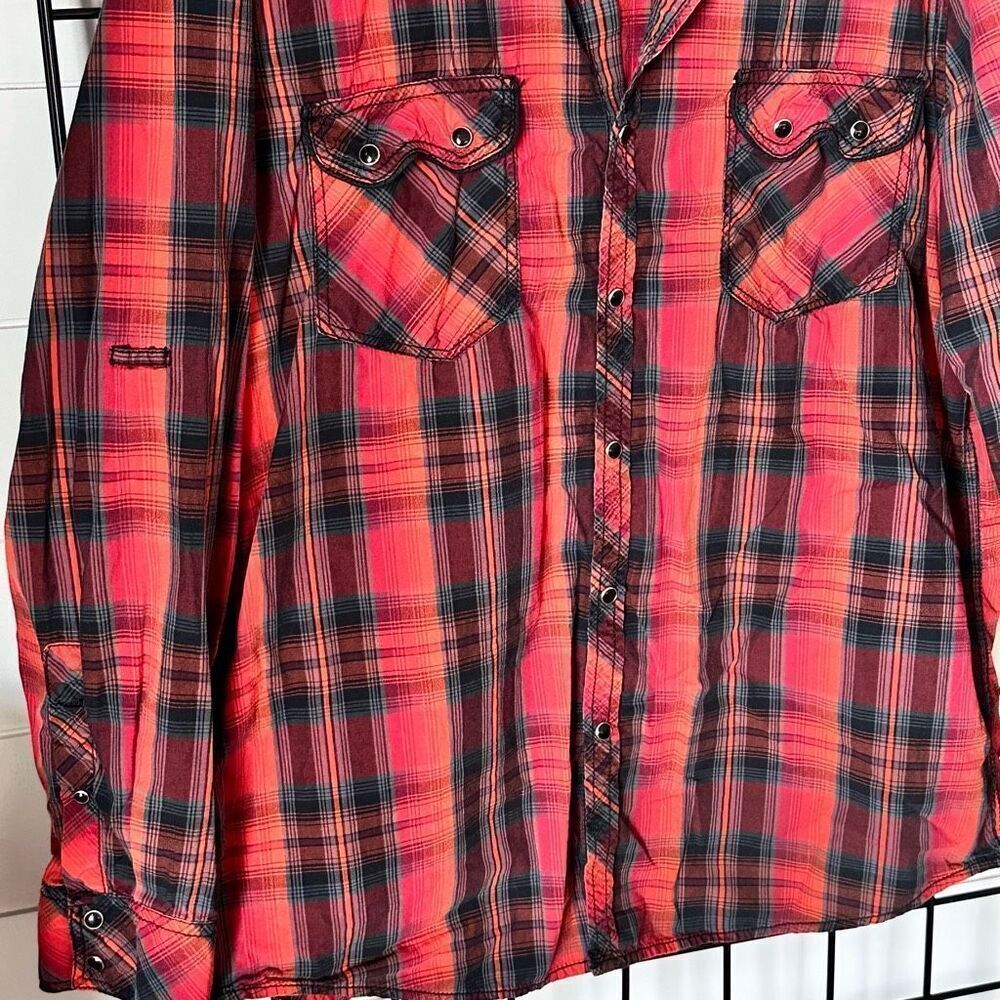 Vintage International Concepts INC Western Shirt Mens XL Red Pearl Snap - Picture 5 of 10